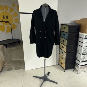 VGUC Banana Republic Classic Black Double-Breasted Sweater Duster